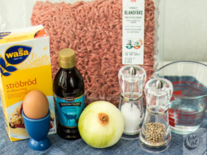 Ingredients for Swedish Meatballs.