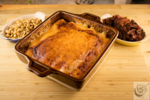 Flygande Jacob (Flying Jacob) dish prepared any ready to serve.