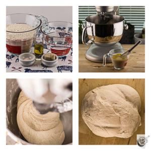 Ingredients for the belyashi dough and images of the mixing/kneading. Ingredients for the belyashi dough and images of the mixing/kneading.