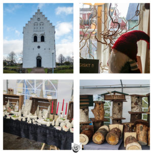 A collage of images showing a church and Christmas market. A collage of images showing a church and Christmas market.