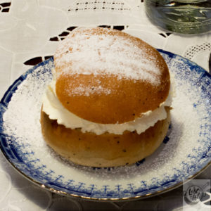 A lovely Semla bun, ready to eat. A lovely Semla bun, ready to eat.