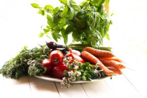 A plate of fresh veggies. A plate of fresh veggies.