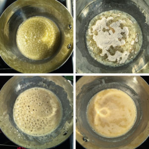 Steps for making a simple bisque roux. Steps for making a simple bisque roux.