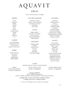 Menu from Aquavit NEW YORK, NY