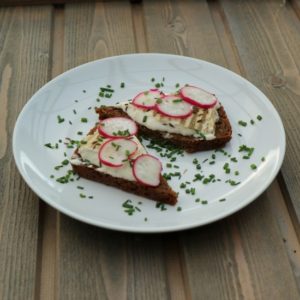 Danish rygeost smørrebrød. Danish rygeost smørrebrød.