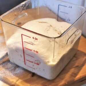 Pizza dough after it's first rise. Pizza dough after it's first rise.