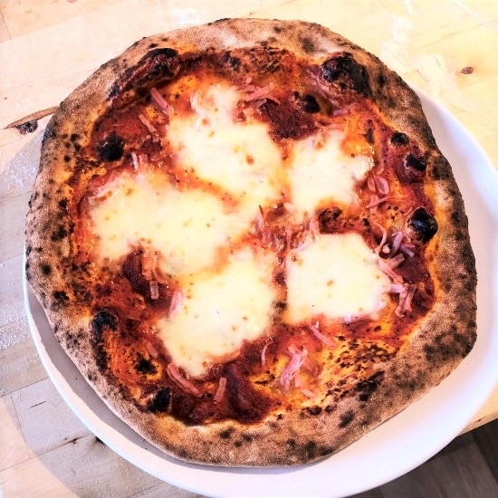 A Swedish capricciosa pizza. A Swedish capricciosa pizza.
