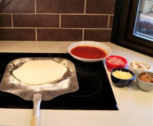 Making the Swedish capricciosa pizza, step 3. Making the Swedish capricciosa pizza, step 3.