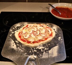 Making a Swedish capricciosa pizza, step 7. Making a Swedish capricciosa pizza, step 7.